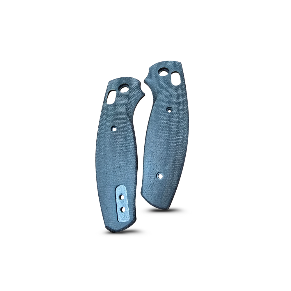 TRM Bulldog Micarta Double Black Canvas 3D Scales on white background