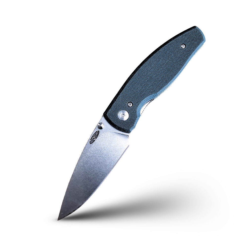 Neutron 2 Linerlock Forest Green Textured Flat knife on a white background